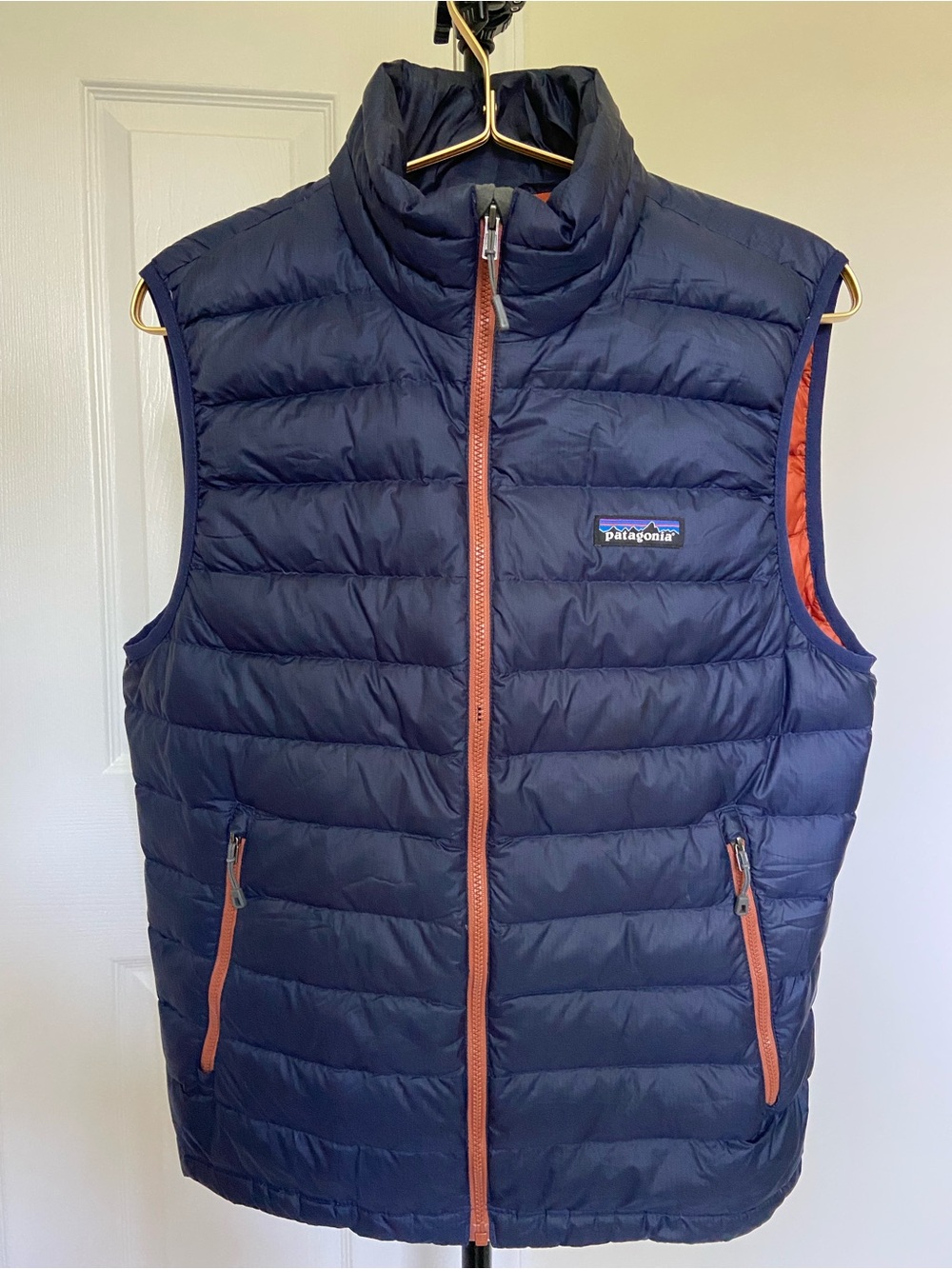 Patagonia Men's Navy Vest with Rust Trim